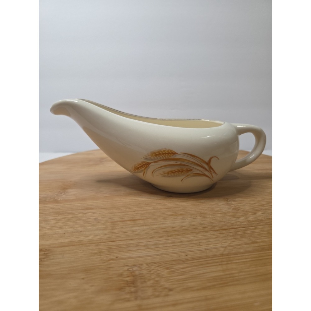 Vintage Homer Laughlin Style Dinnerware "Golden Wheat" Gravy Boat Retired